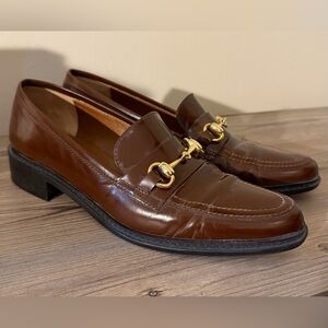 Brooks Brothers Patent Leather Brown Horsebit Slip On Loafers Women’s 9 Italy